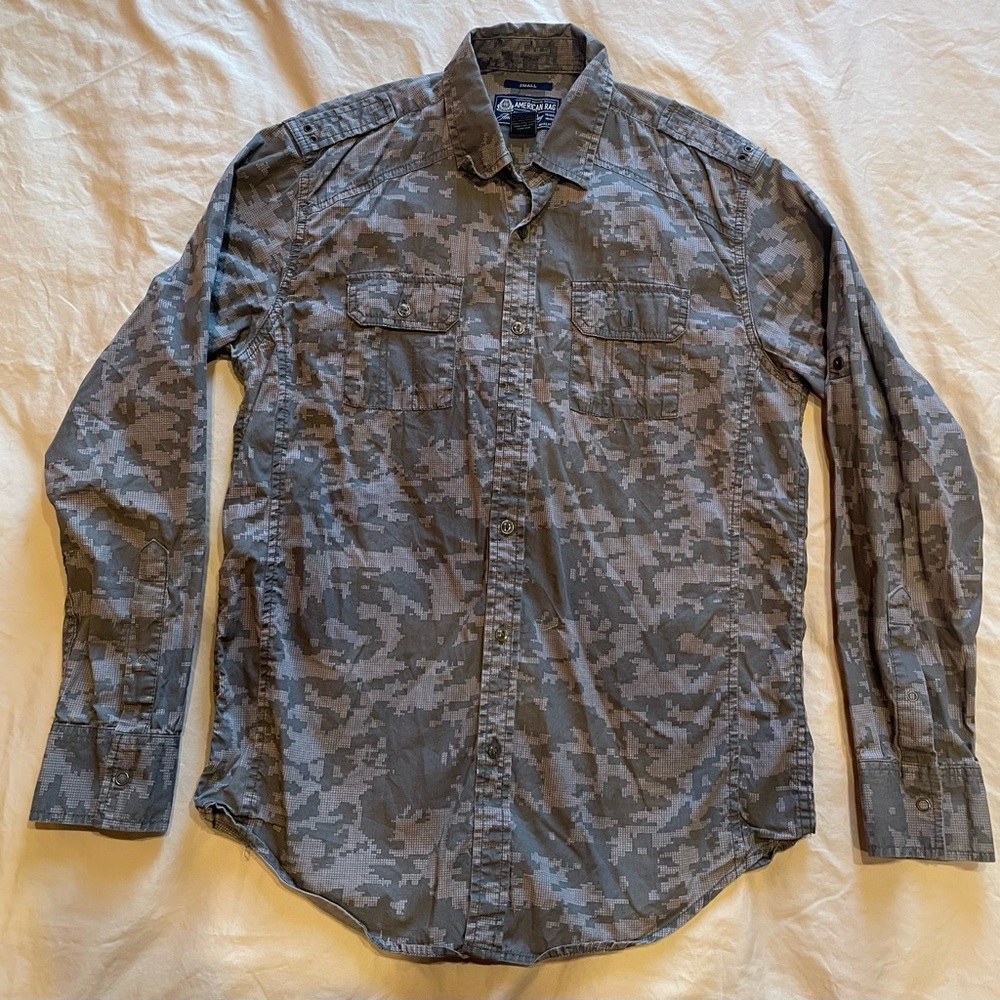 American Rag Green Patterned Shirt
